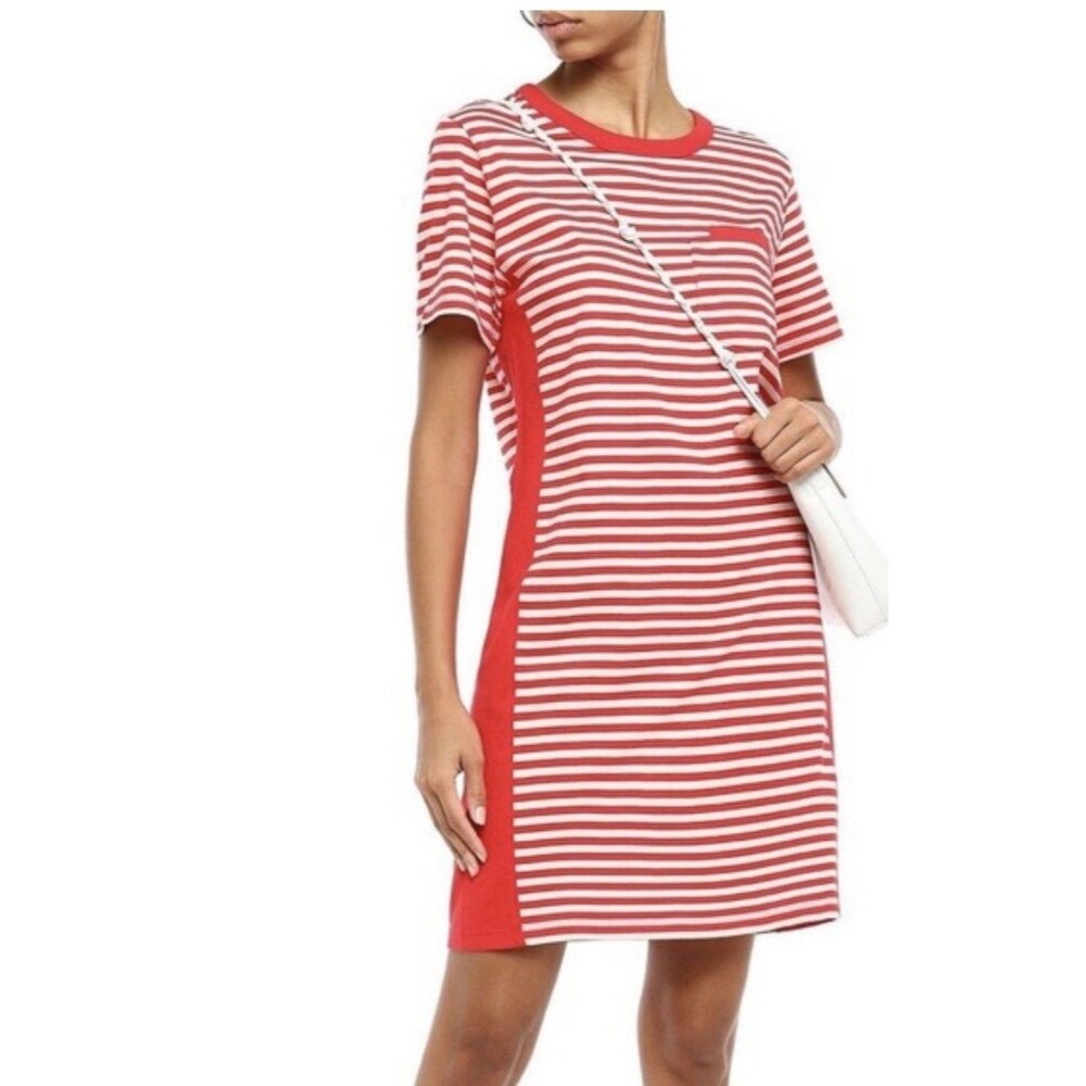 Current/Elliot Beatnik Red Striped T-Shirt Dress Short Sleeve